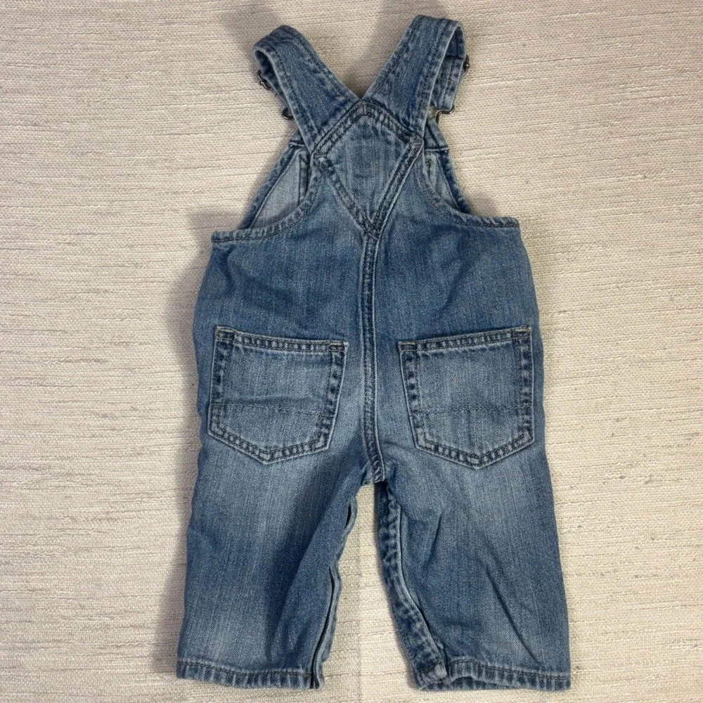 Baby Gap Organic Cotton Denim Overalls Medium Wash Blue 3-6 Months Bibs